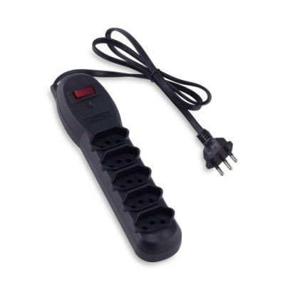 FILTRO DE LINHA PADRÃO NOVO 5 TOMADAS PRETO