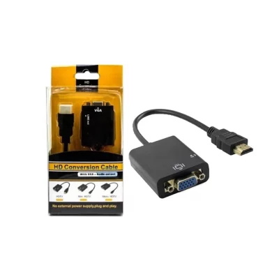 Cabo Adaptador Conversor Hdmi Vga P2 Auxiliar Áudio